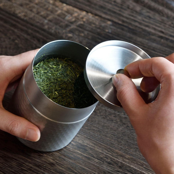 Kogu Stainless Steel Tea Caddy Stylish Tea Ceremony Canister 10.8cm