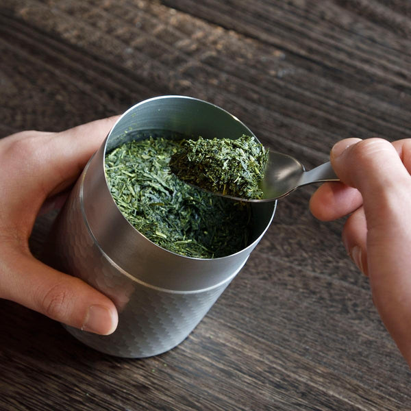 Kogu Stainless Steel Tea Caddy Stylish Tea Ceremony Canister 10.8cm