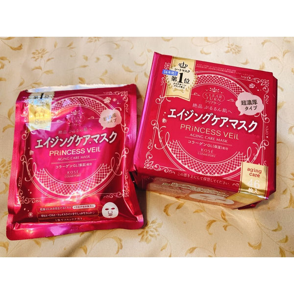Kosé Clear Turn Princess Veil Wrinkle Care Antiaging Face Mask 46 ct.