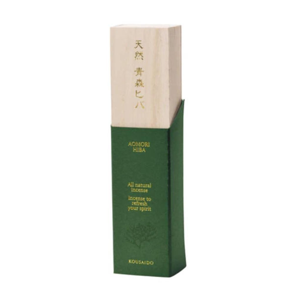 Kousaido All Natural Aomori Hiba Incense in Wooden Box 20 Sticks