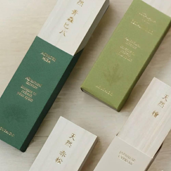 Kousaido All Natural Aomori Hiba Incense in Wooden Box 20 Sticks