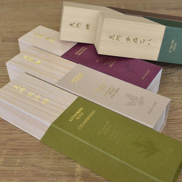 Kousaido All Natural White Camphor Incense in Wooden Box 20 Sticks