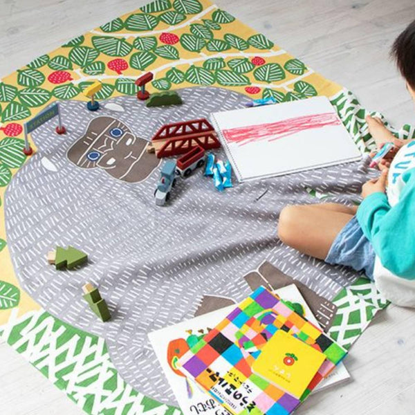 Large Furoshiki Gorilla Design Cotton Wrapping Cloth Mat 100cm