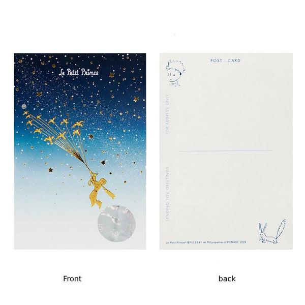 Le Petit Prince Postcard Foil Stamped Migratory Birds Starry Design