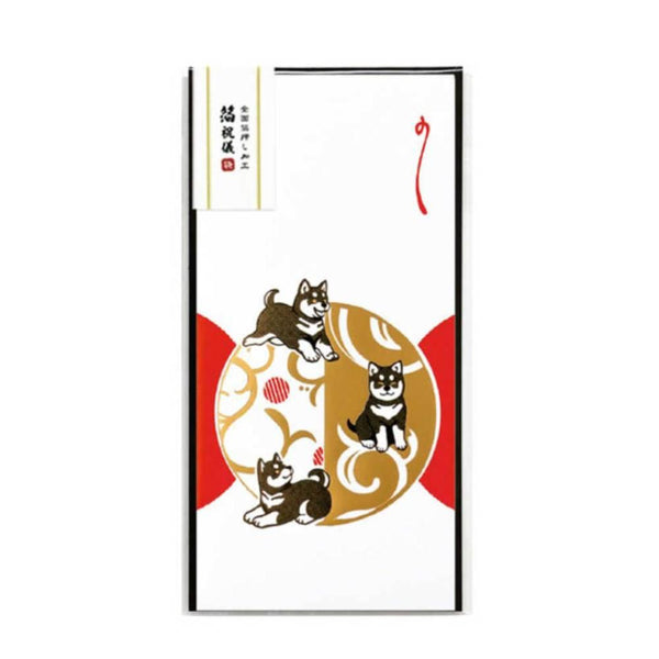Long Gold Foil Decorative Money Envelope Shiba Inu Design