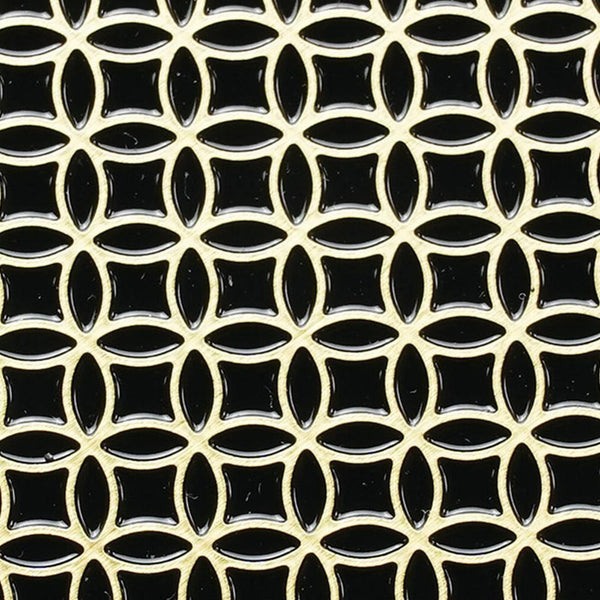 Luxury Brass Coaster Japanese Design Shippo Circles Pattern φ8.6cm