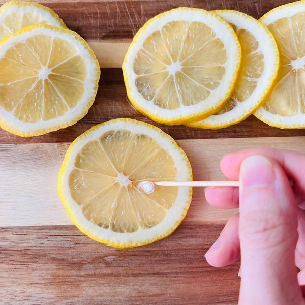 removing seeds with a toothpick