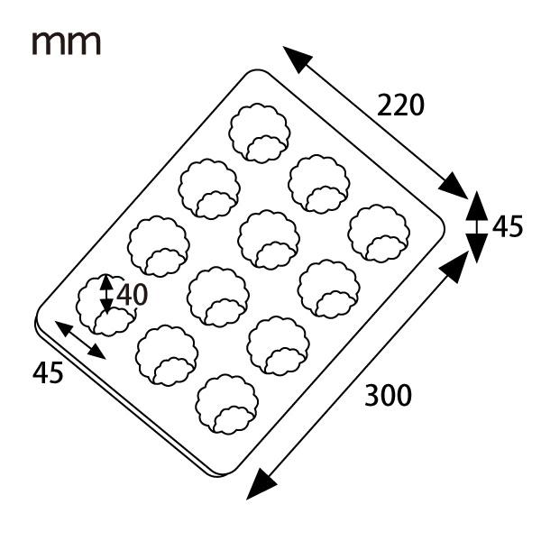 Matsunaga Nonstick Teflon Coated Canelé Baking Mold Tray 12 Cups