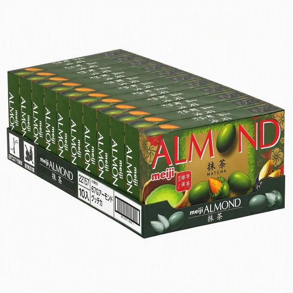 Meiji Almond Chocolate Uji Matcha Chocolate Coated Almonds 2.4 oz (Pack of 10)
