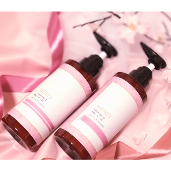 Meiko Sakura Cherry Blossom Shampoo & Conditioner Set for Damaged Hair