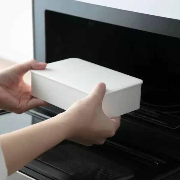 Minimalist White Microwaveable Bento Lunch Box Big Capacity 1000ml
