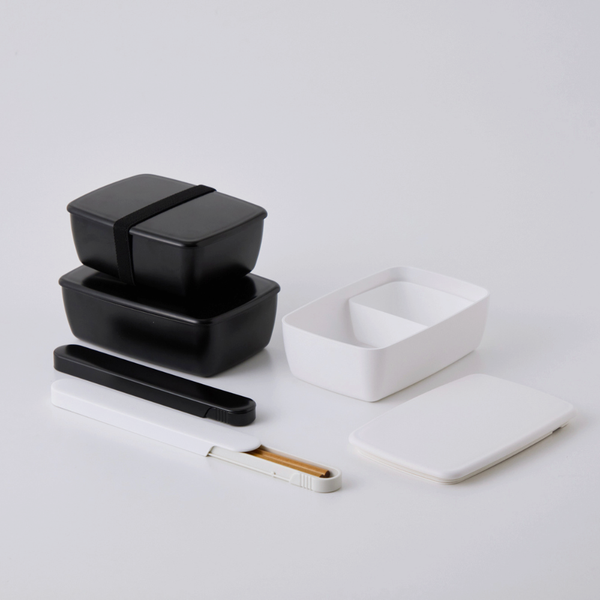 Minimalist White Microwaveable Bento Lunch Box Big Capacity 20.3 fl oz