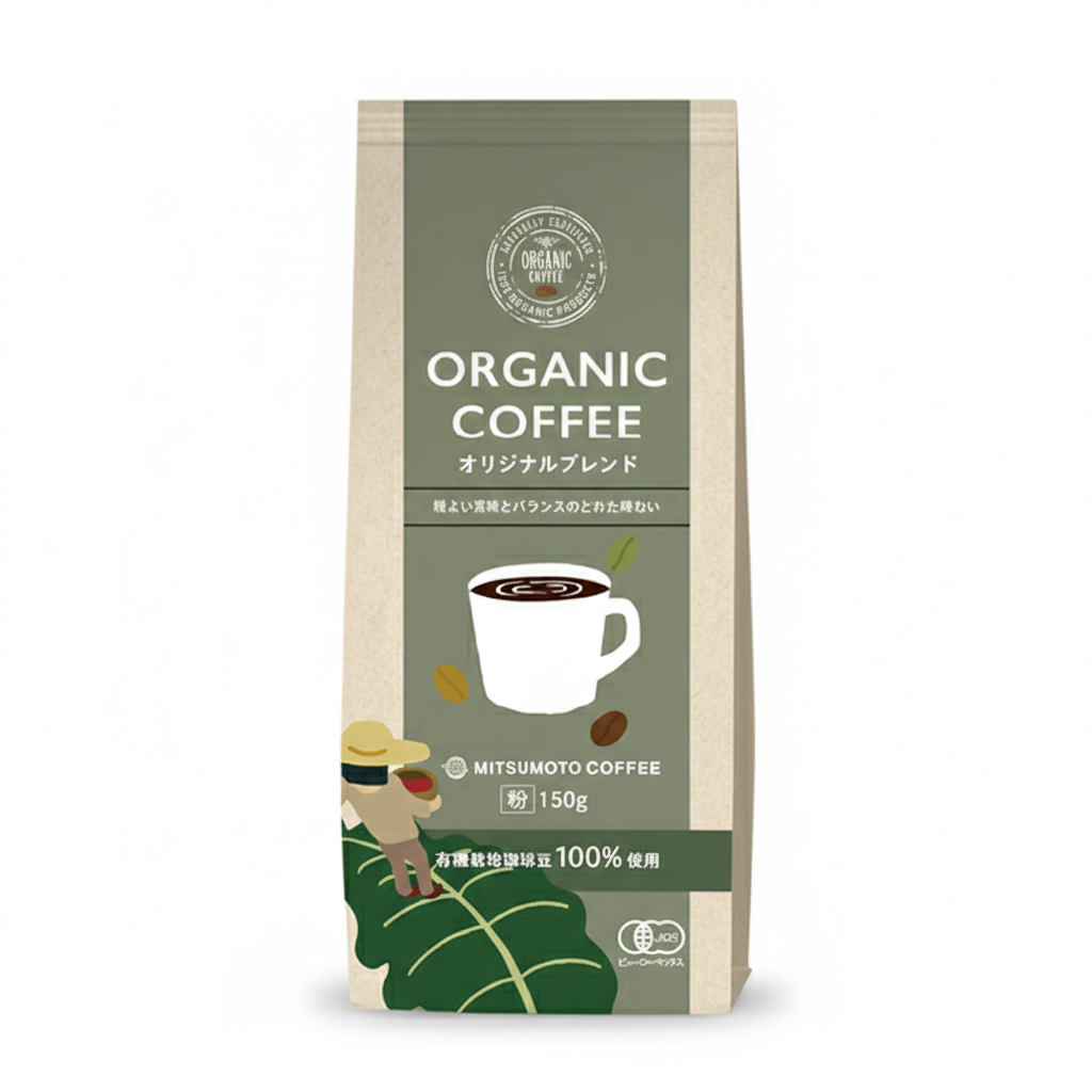 Mitsumoto Coffee Organic Ground Coffee Medium Roast Original Blend 150g