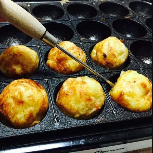 Multipurpose Pick Wood Handle Scratch Awl Japanese Takoyaki Pick 18cm