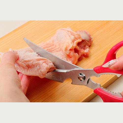 Nikken Multifunctional Serrated Kitchen Scissors Soft Grip Handle 100mm