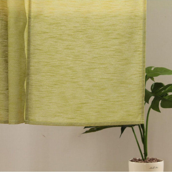 Noren Hand Printed Green Matcha Shading Pattern Door Linen Curtain