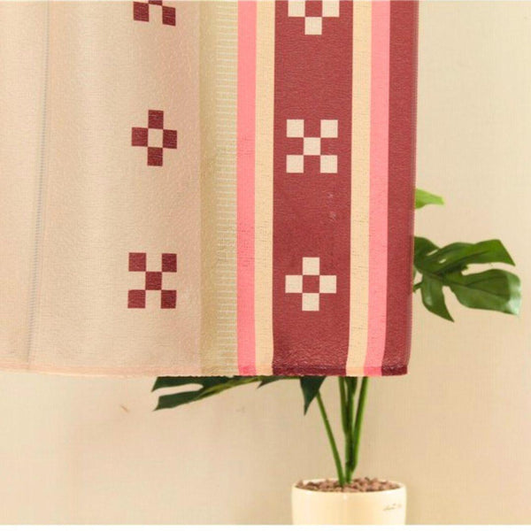 Noren Traditional Five & Four Square Red Kasuri Pattern Doorway Curtain