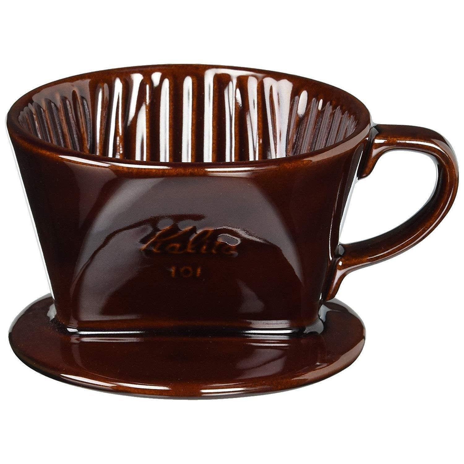 Kalita Ceramic Coffee Dripper 101 Brown Pour-Over Coffee Filter
