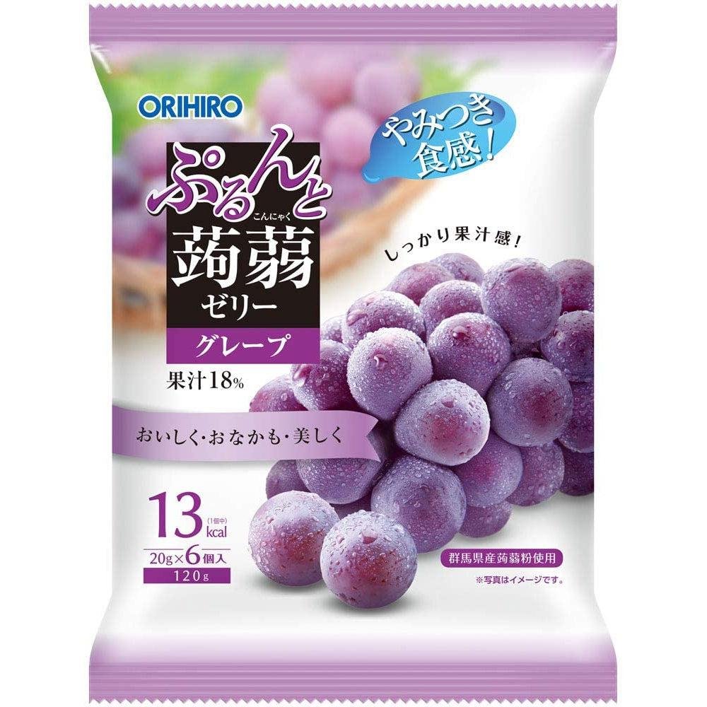 Orihiro Konjac Fruit Jelly Grape Flavor Low Calorie Snack 120g