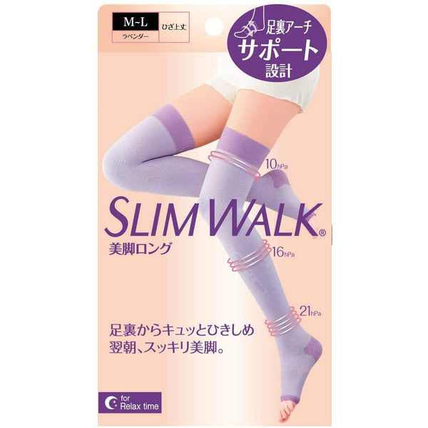 Slim Walk Slimming Compression Long Socks Lavender Size M-L