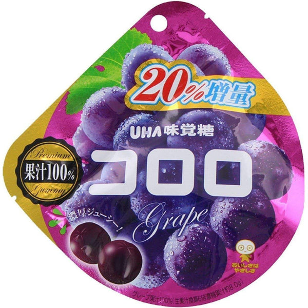 UHA Mikakuto Kororo Grape Gummy Candy 100% Grape Juice Bites 40g