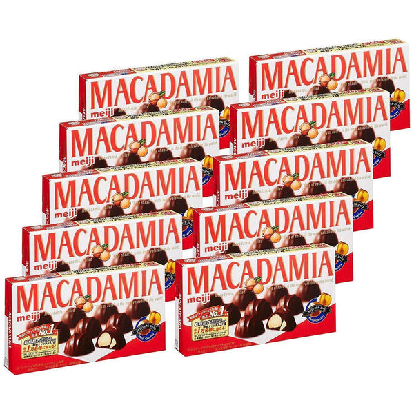 Meiji Macadamia Chocolate Snack Whole Nut Milk Chocolate (Pack of 10)