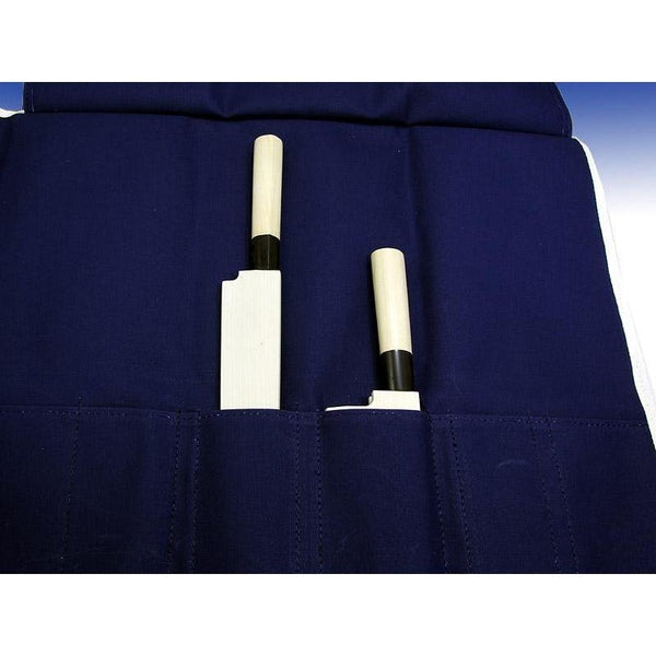 Sakai Takayuki Chef's Knife Roll Carry Bag Canvas Cloth Navy Blue