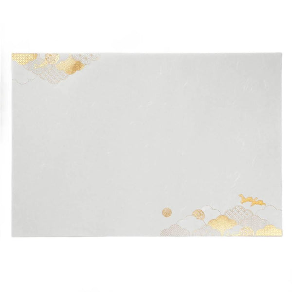 Paper Placemats Elegant Gold Foil Stamped Rabbit Design 3 Sheets