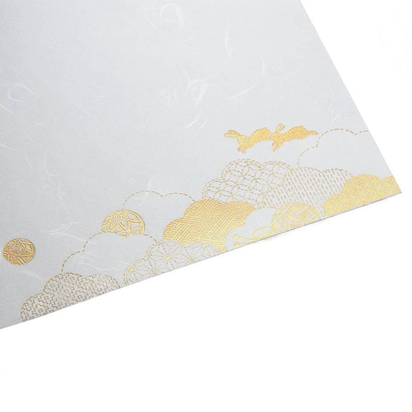 Paper Placemats Elegant Gold Foil Stamped Rabbit Design 3 Sheets