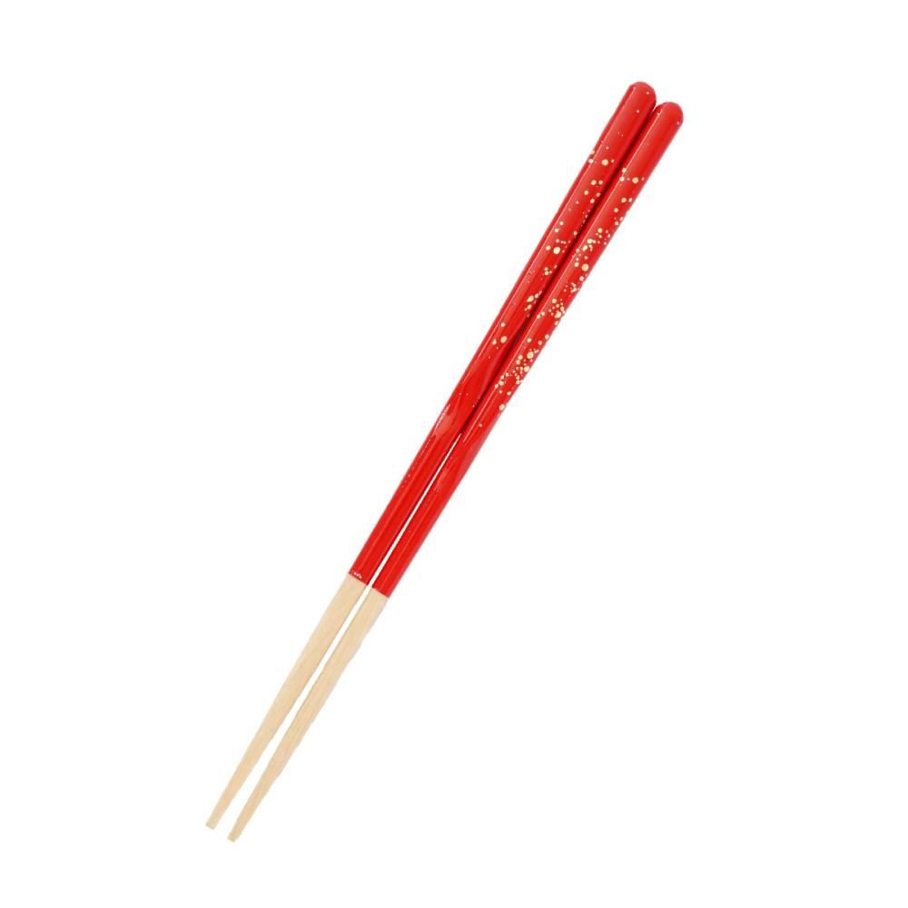Premium Gold Glitter Red Chopsticks Non-Slip Dishwasher Safe 21cm
