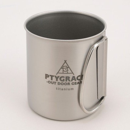 Ptygrace Folding Handle Compact Titanium Coffee Mug For Camping