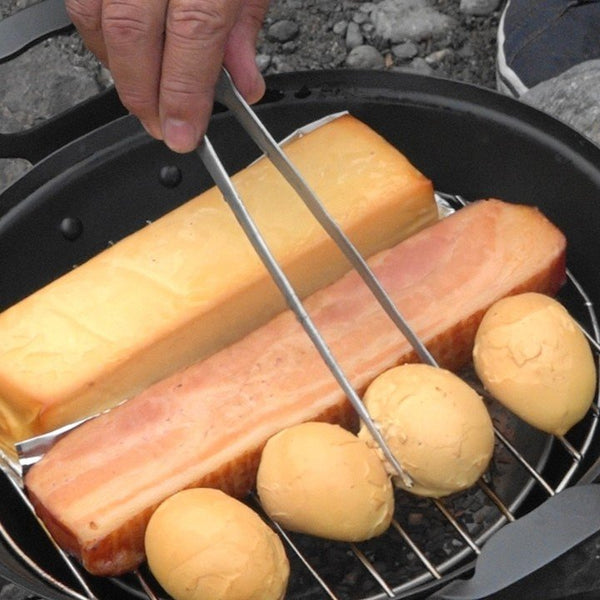 Ptygrace Iron Smoker Durable Smoking Pot & Grill For Camping 27cm