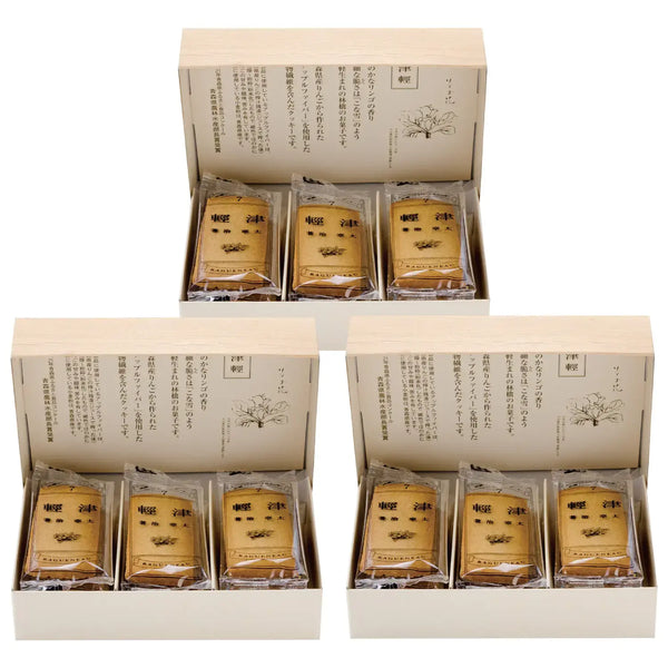 Ragueneau Tsugaru Aomori Apple Fiber Crumbly Cookies (Pack of 3)