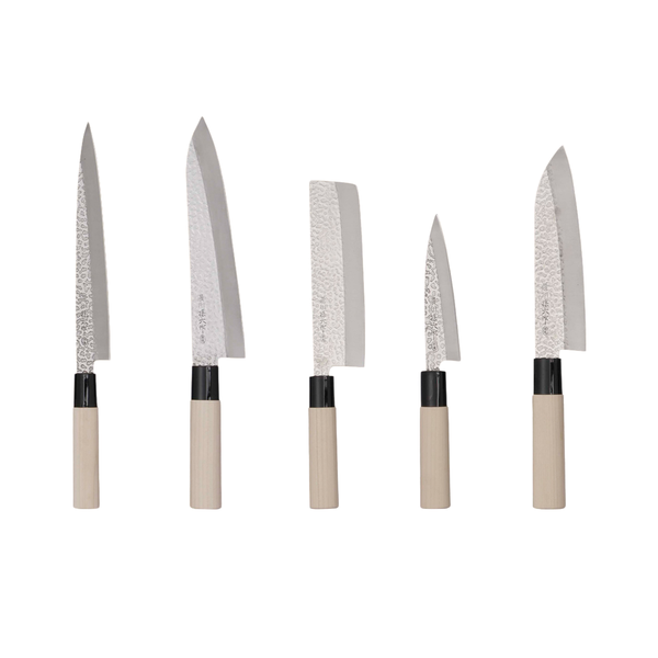 Satake Japanese Hammered Steel Kitchen Knife 5 Piece Set