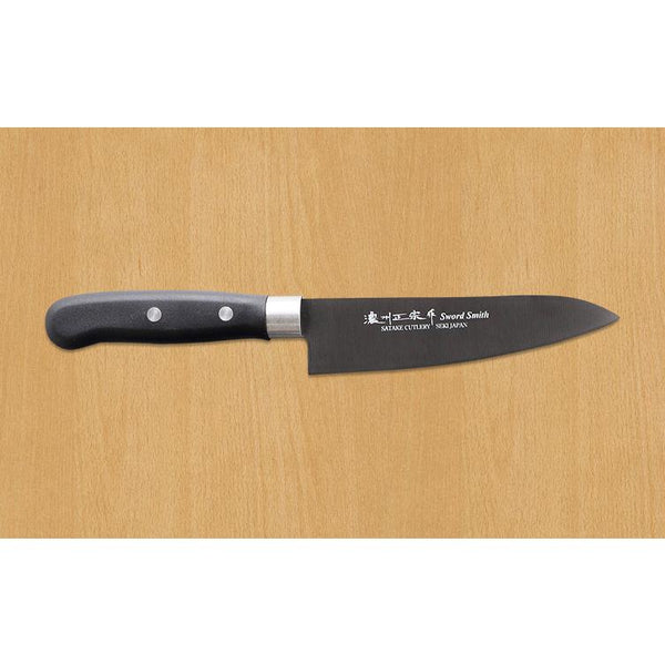 Satake Titanium Coated 3-Piece Japanese Knife Set Black Kitchen Knives