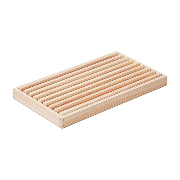 Shimanto Hinoki Cypress Wood Bread Cutting Board with Crumb Tray