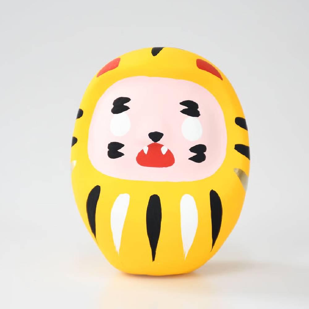 Shirakawa Daruma Yellow Tiger Daruma Doll Cute Tiger Good Luck Charm 8.5cm