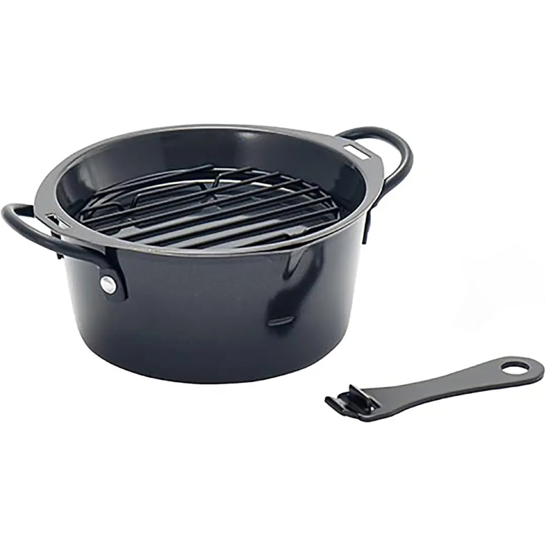 Summit Multipurpose Iron Cooking Pot with Oil Drain Tray 16cm