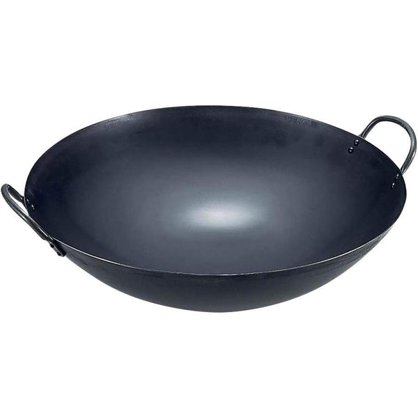 Summit Two-Handled Iron Wok Round Bottom High-Heat Cooking