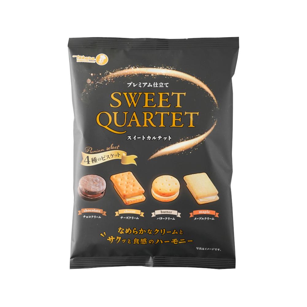 Takara Biscuit Sweet Quartet Cream Sandwich Cookies Assortment 127g