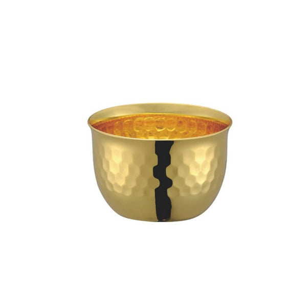 Tanabe Hand Hammered 24K Gold Plated Copper Sake Cup Pair 90ml