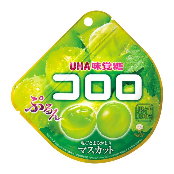 UHA Mikakuto Kororo White Muscat Grape Gummy Candy 48g (Pack of 6)