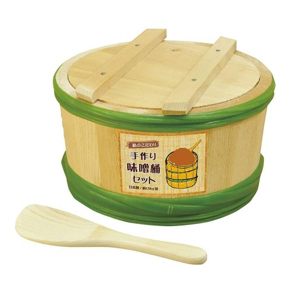 Wooden Aging Barrel For Homemade Miso Paste 1.5kg Capacity