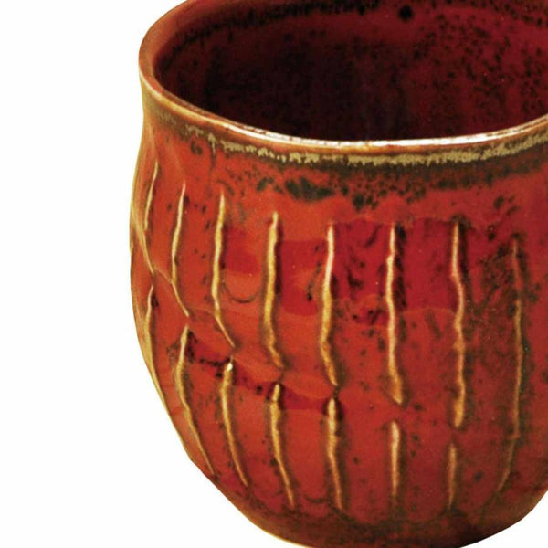 Rustic Teacup Handmade Minoware Porcelain Cup Red & Yellow