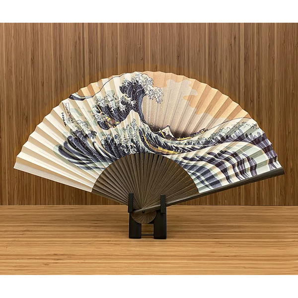 Yamani Sensu Folding Fan Fujin And Raijin Shinto Gods Design 21.5cm
