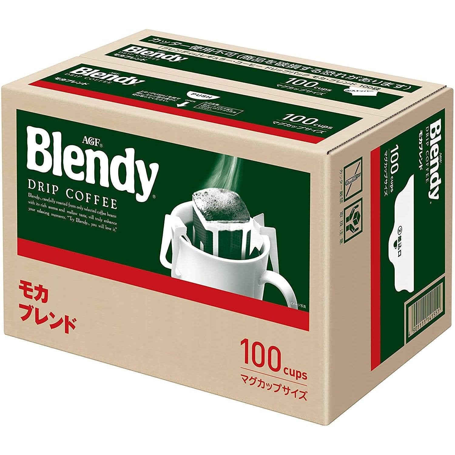 AGF Blendy Drip Coffee Mocha Blend Individual Drip Bags 100 Packets