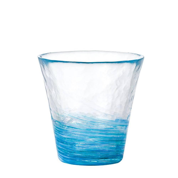 Aderia Handmade Drinking Glass Soft Swirling Blue Pattern 260ml