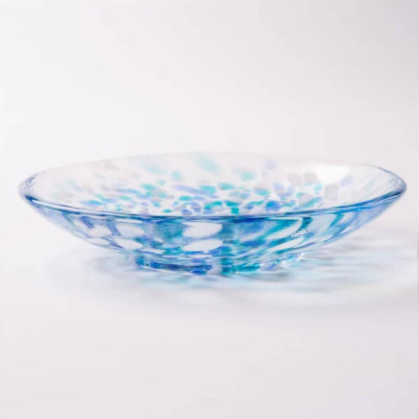 Aderia Handmade Small Glass Plate Water Drops Design 100mm