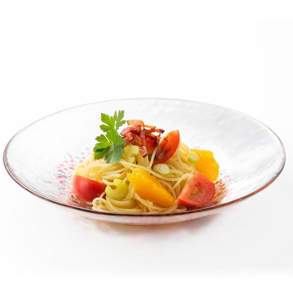 Aderia Large Glass Serving Plate Red Fireworks Design 230mm