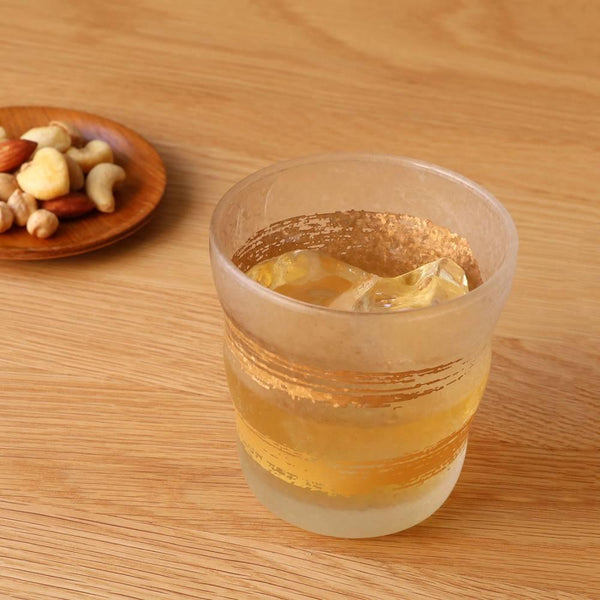 Aderia Premium Gold Pattern Frosted Old Fashioned Rocks Glass 335ml